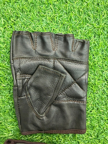 Glore Fashion Premium Fingerless Leather Gym Gloves for Weightlifting, Cross Training & Fitness