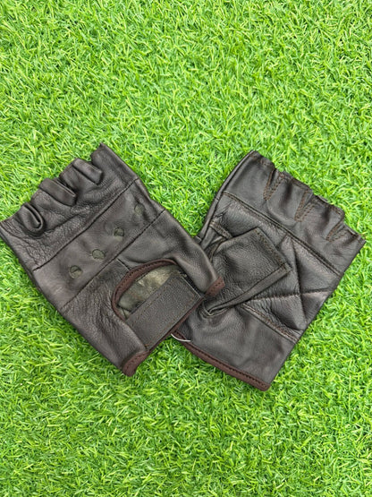 Glore Fashion Premium Fingerless Leather Gym Gloves for Weightlifting, Cross Training & Fitness