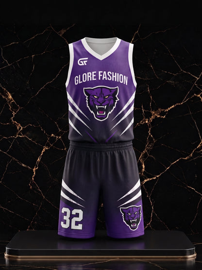Custom Purple Panther Basketball Uniform | Premium Team Jersey & Shorts | Glore Fashion