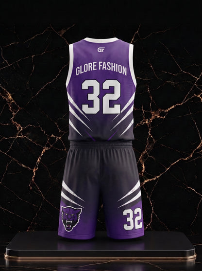 Custom Purple Panther Basketball Uniform | Premium Team Jersey & Shorts | Glore Fashion