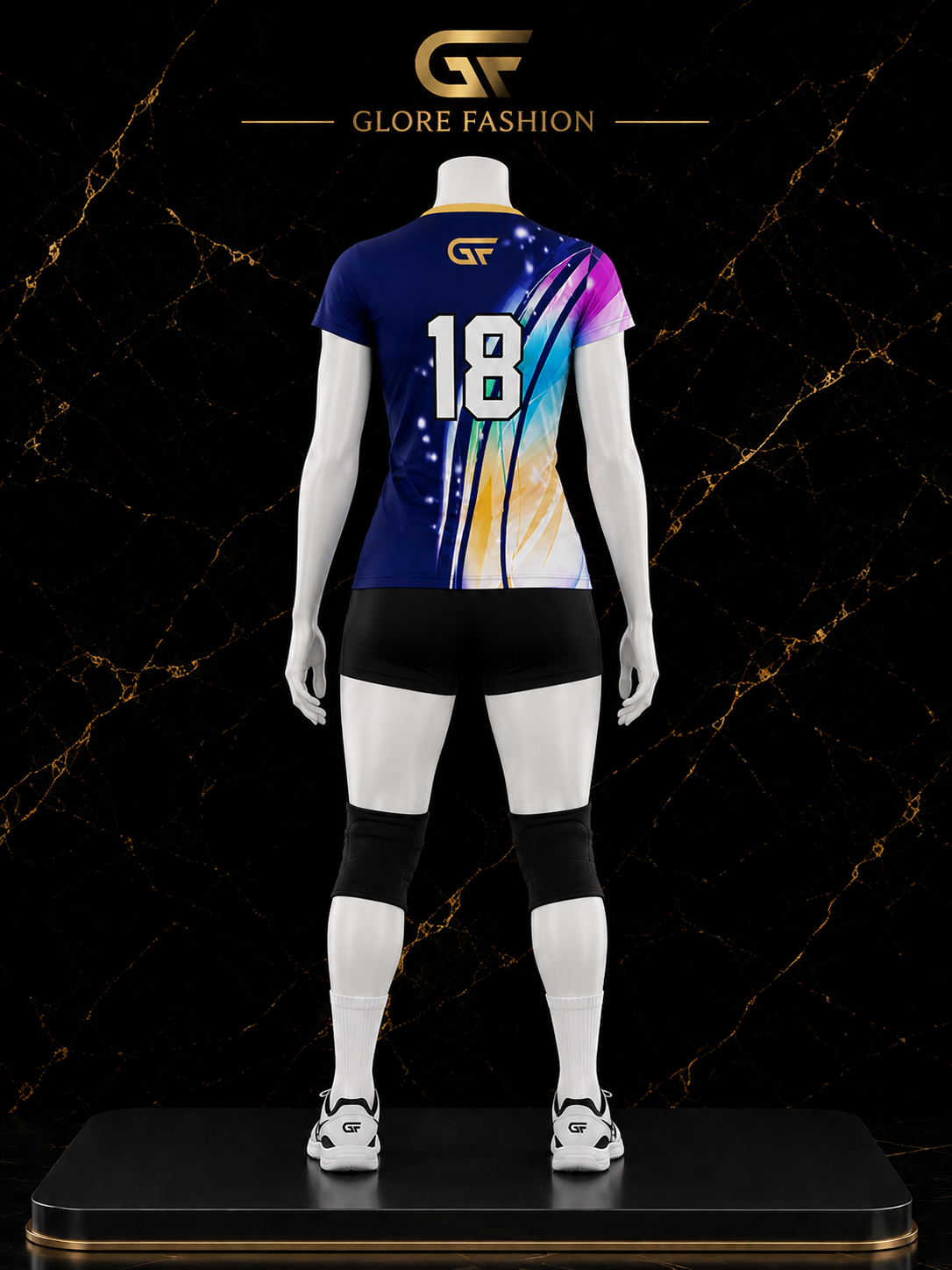 Women's Blue Volleyball Uniform | Premium Custom Sublimated Jersey & Shorts | Glore Fashion