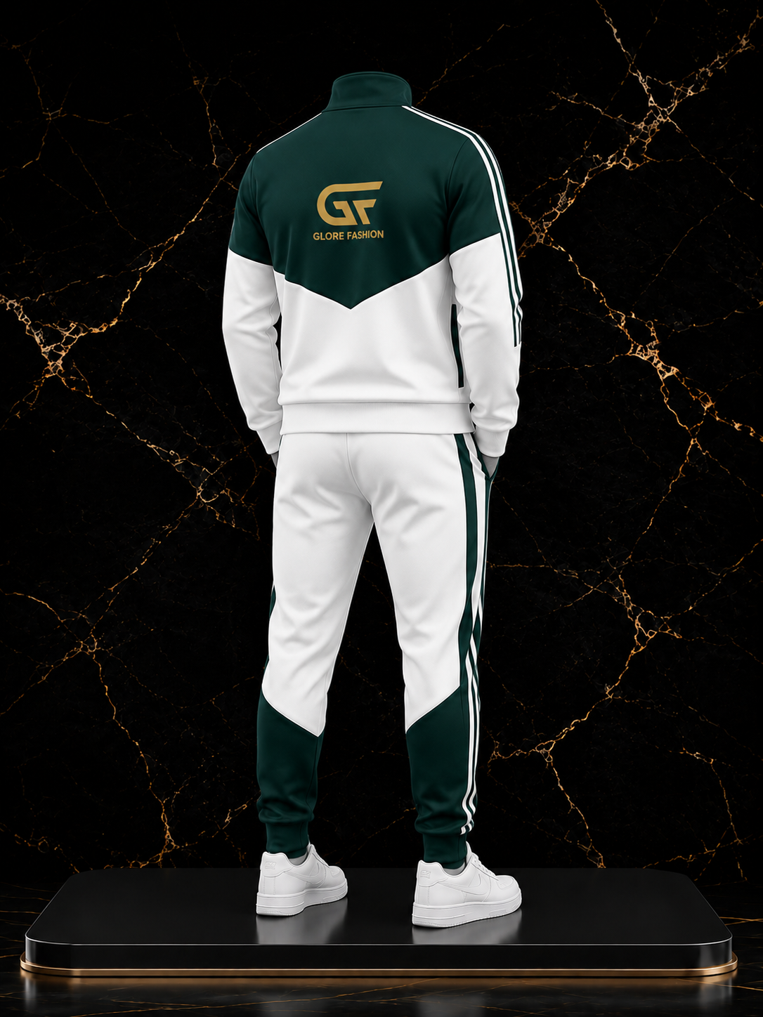 Premium Custom Green & White Tracksuit | Team Warm-Up Suit | Glore Fashion