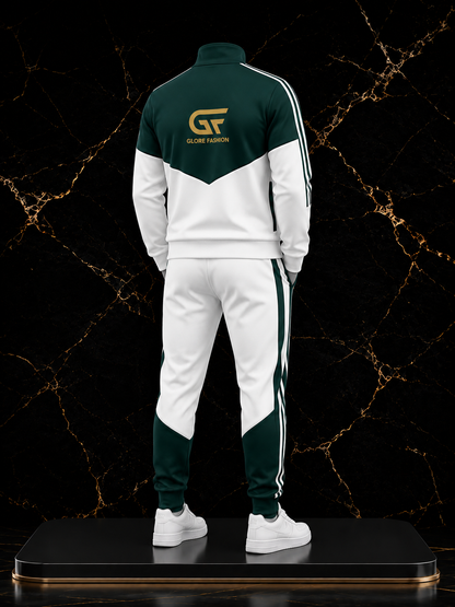Premium Custom Green & White Tracksuit | Team Warm-Up Suit | Glore Fashion