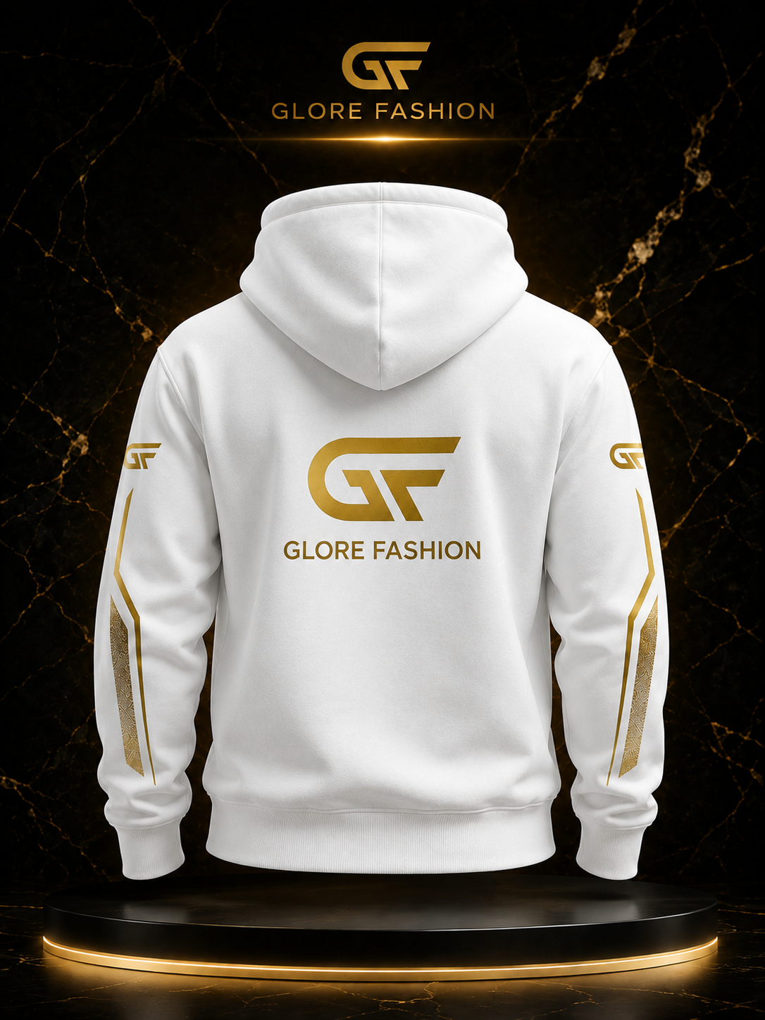 Premium Custom White Pullover Hoodie | Unisex Streetwear Hoodie | Glore Fashion