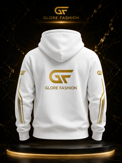 Premium Custom White Pullover Hoodie | Unisex Streetwear Hoodie | Glore Fashion
