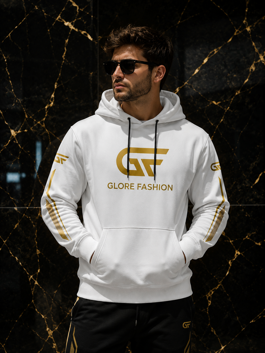 Premium Custom White Pullover Hoodie | Unisex Streetwear Hoodie | Glore Fashion