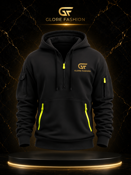 Premium Tactical Quarter Zip Hoodie | Custom Utility Hoodie | Glore Fashion