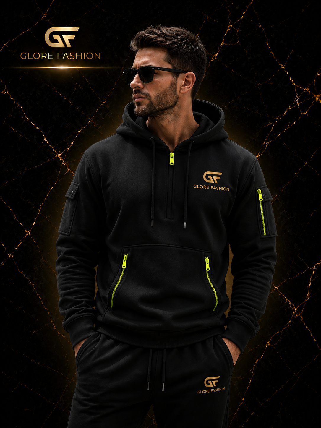 Premium Tactical Quarter Zip Hoodie | Custom Utility Hoodie | Glore Fashion