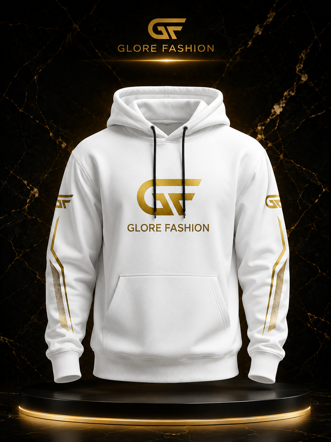 Premium Custom White Pullover Hoodie | Unisex Streetwear Hoodie | Glore Fashion