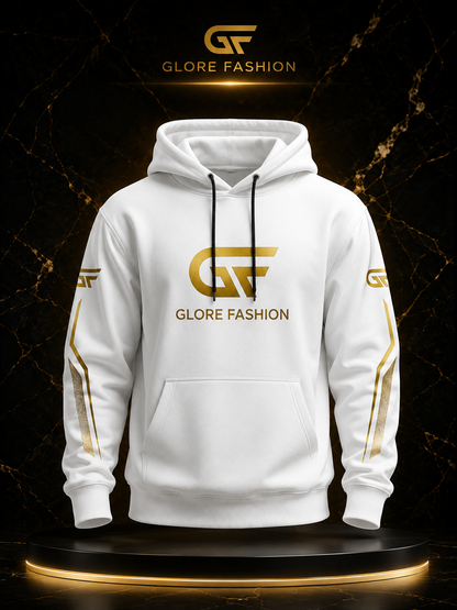 Premium Custom White Pullover Hoodie | Unisex Streetwear Hoodie | Glore Fashion