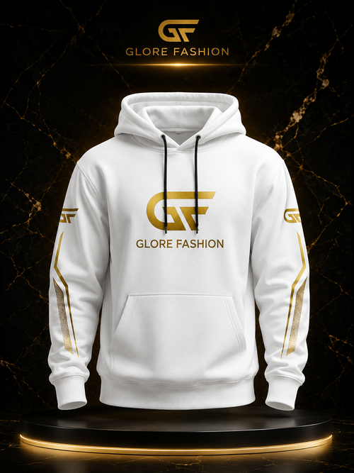 Premium Custom White Pullover Hoodie | Unisex Streetwear Hoodie | Glore Fashion