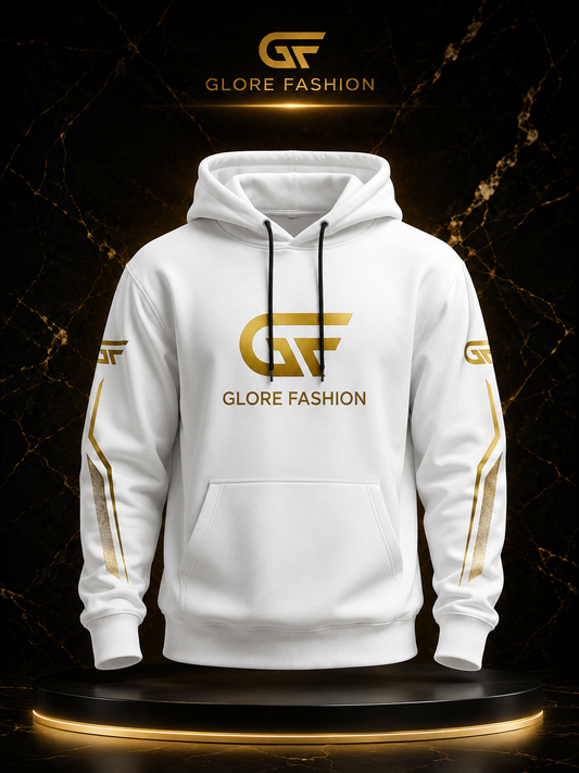 Premium Custom White Pullover Hoodie | Unisex Streetwear Hoodie | Glore Fashion