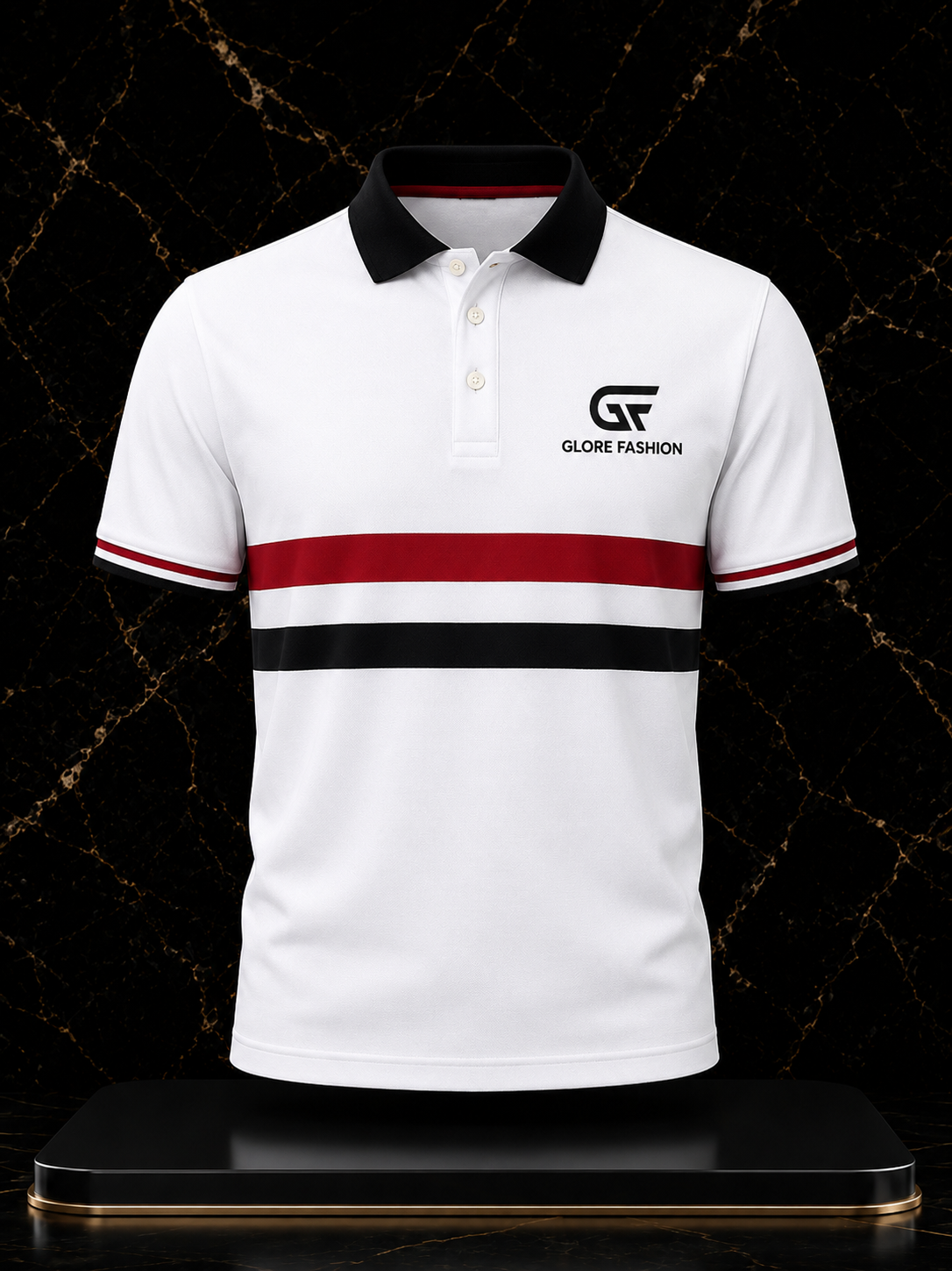 Custom White Premium Polo Shirt | Sublimation Corporate Polo Shirt | Embroidered Logo Polo | Custom Team & Staff Uniform | Glore Fashion