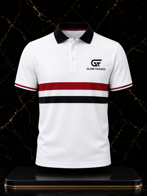 Custom White Premium Polo Shirt | Sublimation Corporate Polo Shirt | Embroidered Logo Polo | Custom Team & Staff Uniform | Glore Fashion