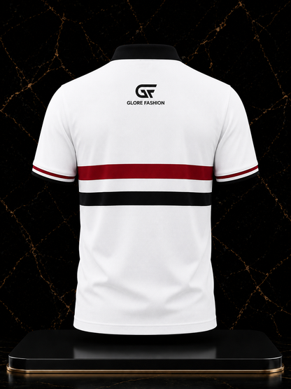 Custom White Premium Polo Shirt | Sublimation Corporate Polo Shirt | Embroidered Logo Polo | Custom Team & Staff Uniform | Glore Fashion