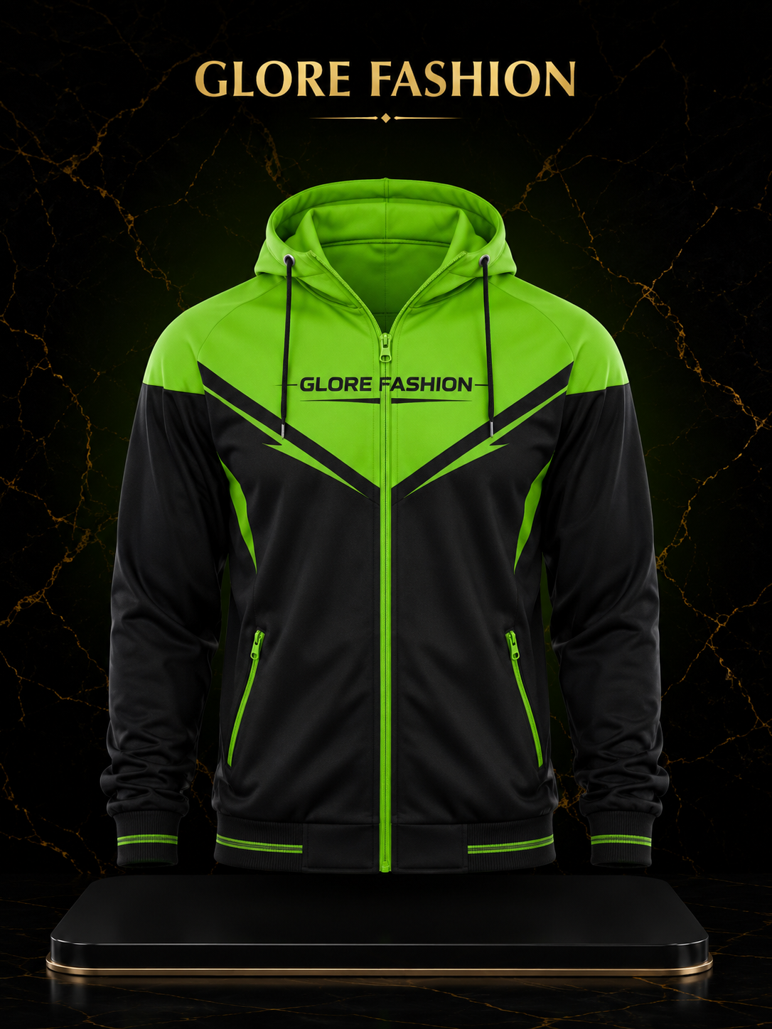 Custom Full Zip Hoodie | Premium Sports Zip-Up Hoodie | Glore Fashion