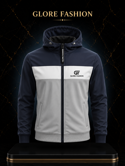 Custom Full Zip Color Navy Blue Hoodie – Premium Unisex Sportswear | Glore Fashion