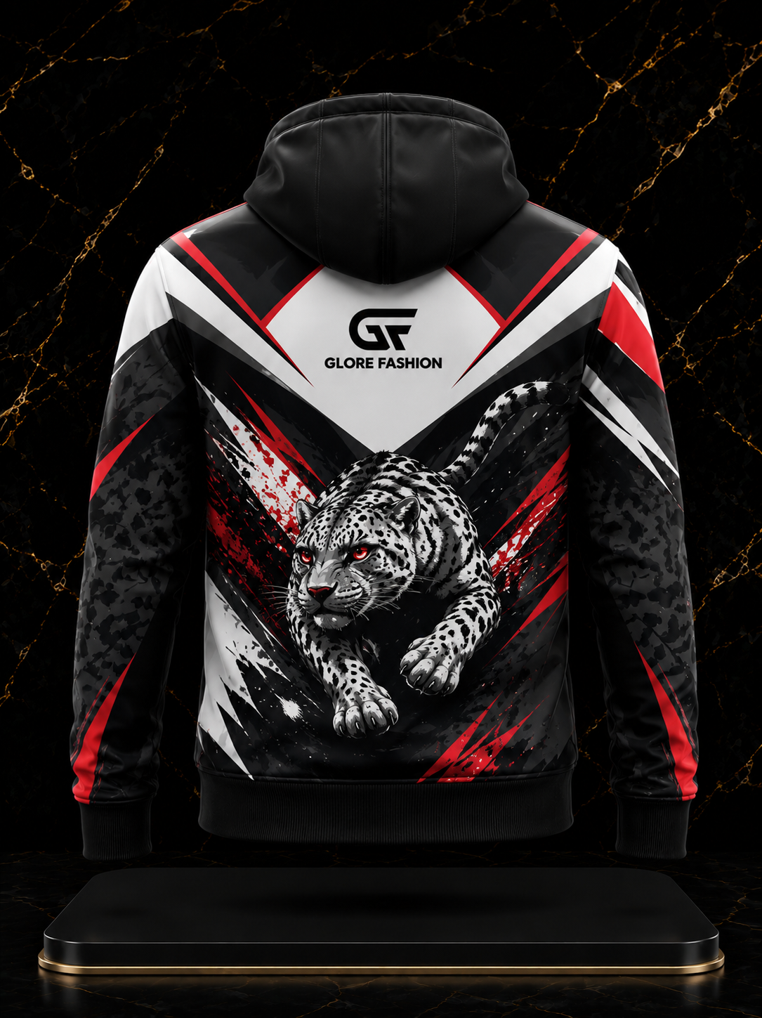 Custom Leopard Graphic Full Zip Hoodie | Premium Animal Print Streetwear Jacket | Glore Fashion