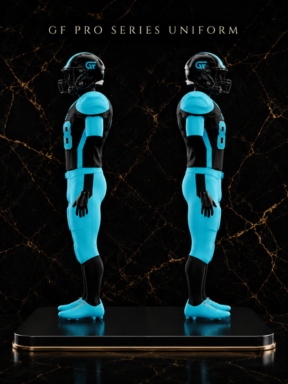 Black Cyan Custom American Football Uniform | Elite Team Jersey & Pants Set | Glore Fashion