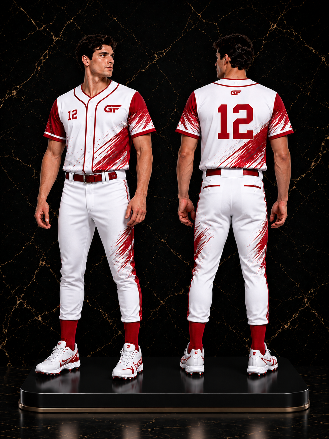 Custom Red White Baseball Uniform Set – Sublimated Team Jersey & Pants with Logo and Number