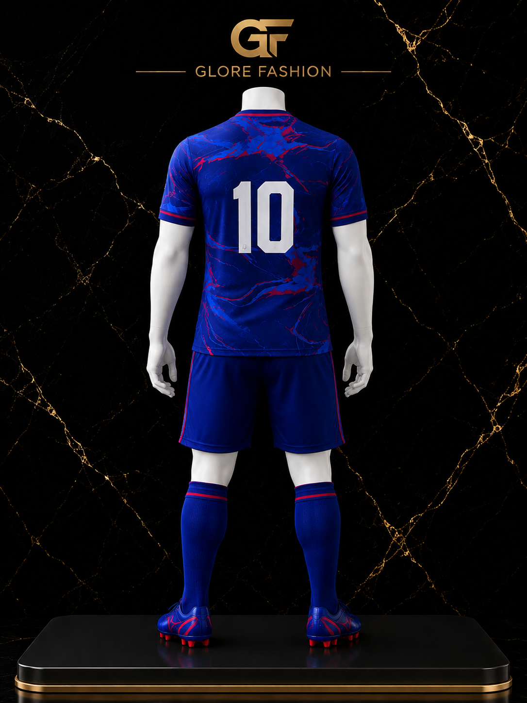 Custom Blue Marble Soccer Uniform – Sublimated Football Jersey Set | Glore Fashion