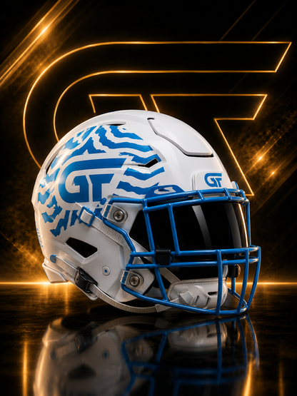 White Cyan Custom American Football Uniform | Zebra Wave Elite Series | Glore Fashion