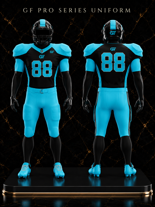 Black Cyan Custom American Football Uniform | Elite Team Jersey & Pants Set | Glore Fashion