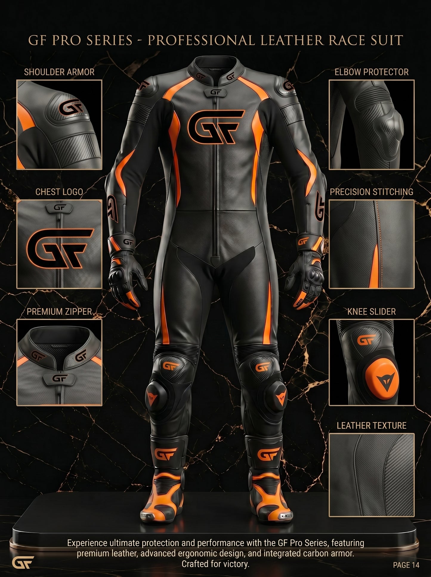 Custom Leather Motorcycle Racing Suit – Glore Fashion Pro Series | CE Protection Ready | Fully Customizable