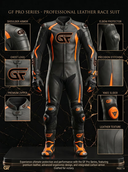 Custom Leather Motorcycle Racing Suit – Glore Fashion Pro Series | CE Protection Ready | Fully Customizable