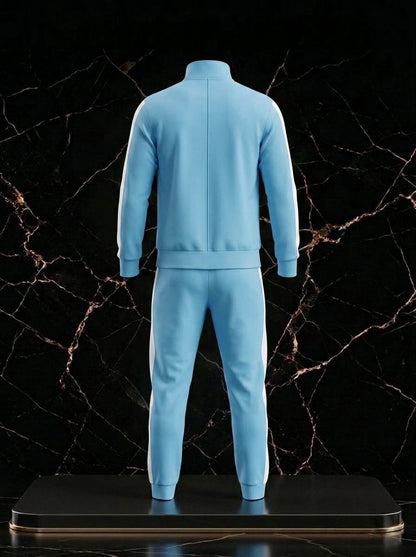Custom Sky Blue Tracksuit – Premium Sportswear | Full Zip | Glore Fashion