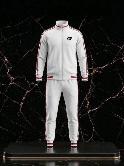 Custom White Tracksuit | Premium Sports Training Suit | OEM & Private Label Manufacturer