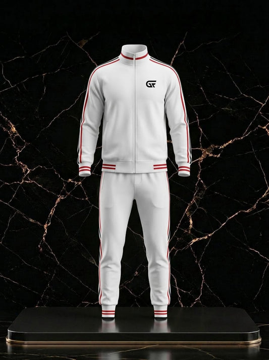 Custom White Tracksuit | Premium Sports Training Suit | OEM & Private Label Manufacturer