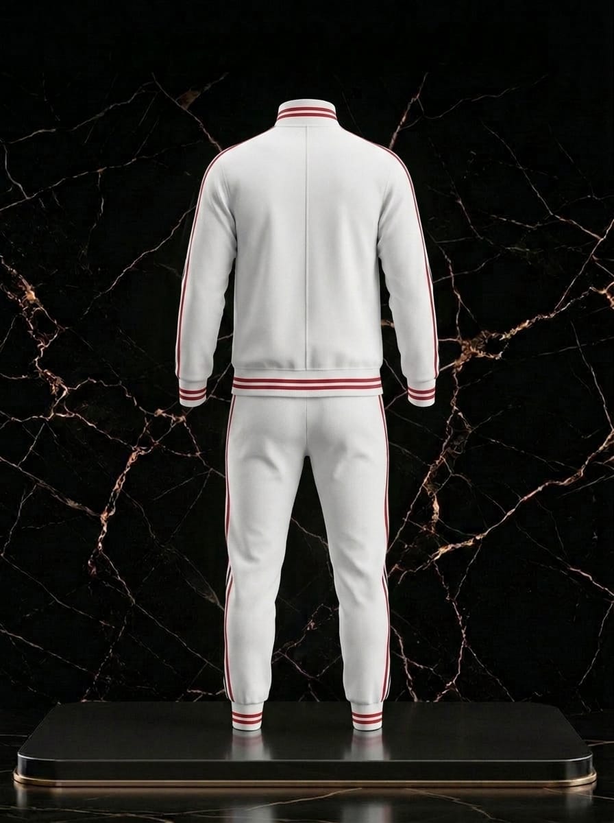 Custom White Tracksuit | Premium Sports Training Suit | OEM & Private Label Manufacturer