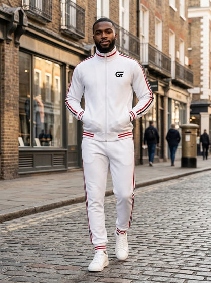 Custom White Tracksuit | Premium Sports Training Suit | OEM & Private Label Manufacturer