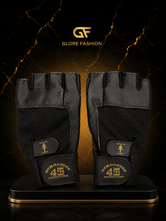 Glore Fashion Premium Leather Gym Gloves with Adjustable Wrist Support for Weightlifting and Fitness Training