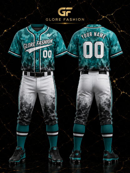 Dynamic Wave Baseball Uniform | Custom Sublimated Baseball Jersey & Pants | Glore Fashion