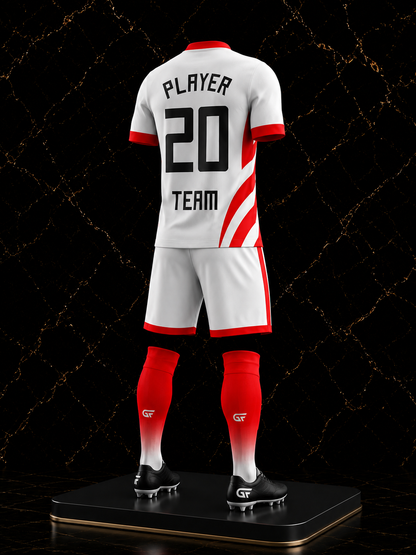Custom Red & White Soccer Uniform | Personalized Football Jersey Set | Sublimation Team Kit | Glore Fashion