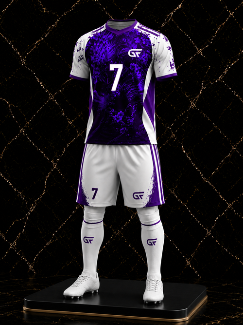 Custom Purple Soccer Uniform – Premium Sublimated Football Jersey Set | Glore Fashion