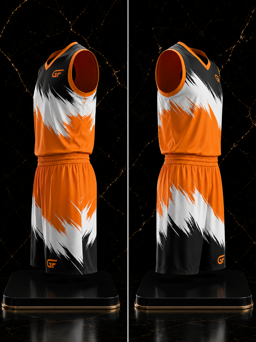Custom Orange Basketball Uniform | Sublimated Team Jersey & Shorts | Fully Customizable | Glore Fashion