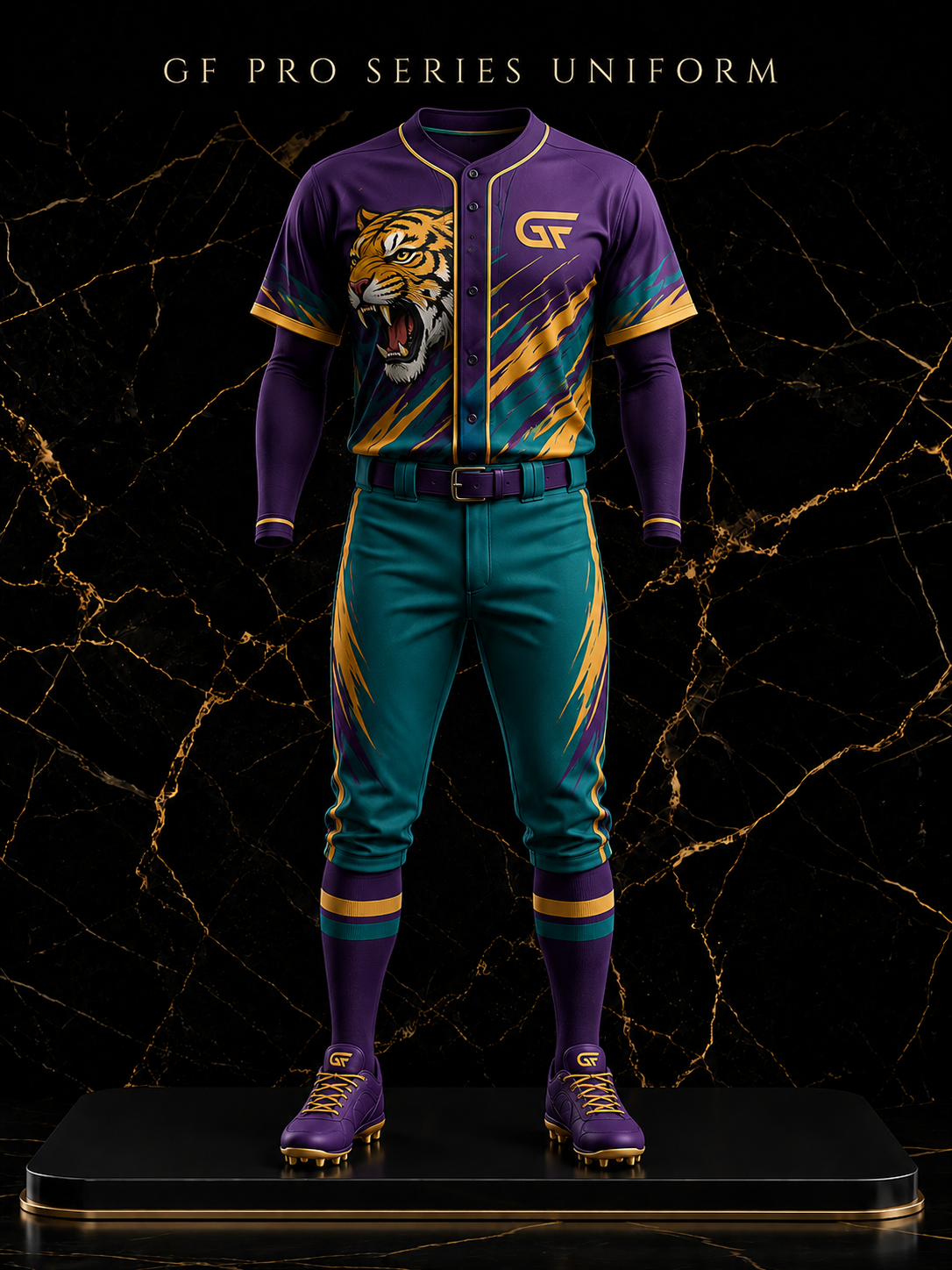 Purple Tiger Custom Baseball Uniform Set | Sublimated Team Jersey & Pants | Glore Fashion