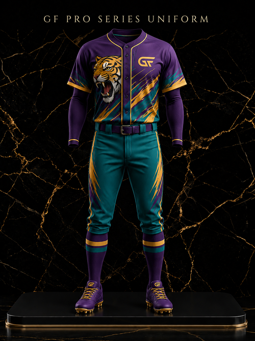 Purple Tiger Custom Baseball Uniform Set | Sublimated Team Jersey & Pants | Glore Fashion