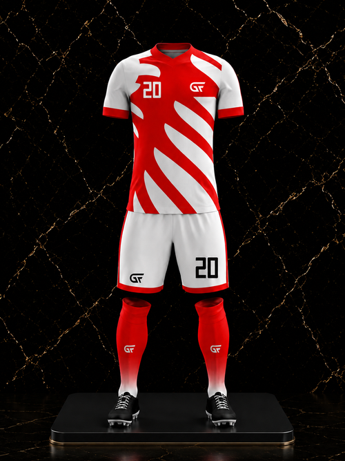 Custom Red & White Soccer Uniform | Personalized Football Jersey Set | Sublimation Team Kit | Glore Fashion